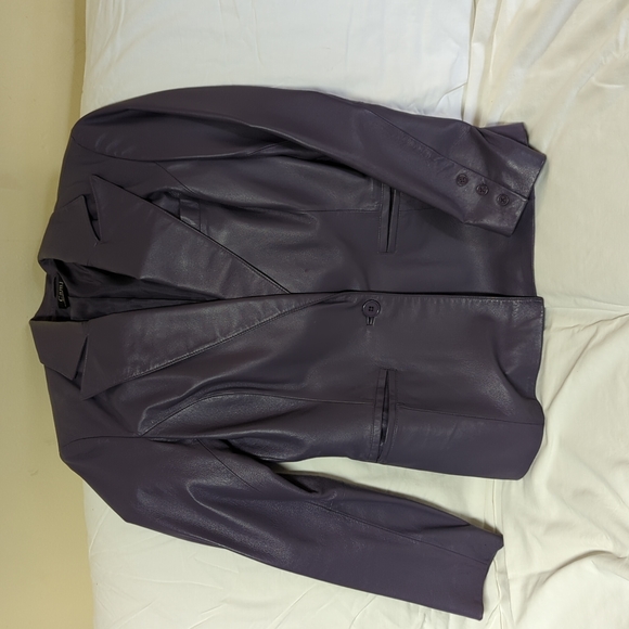 Cami deep lavender size 8 leather jacket - Picture 1 of 4